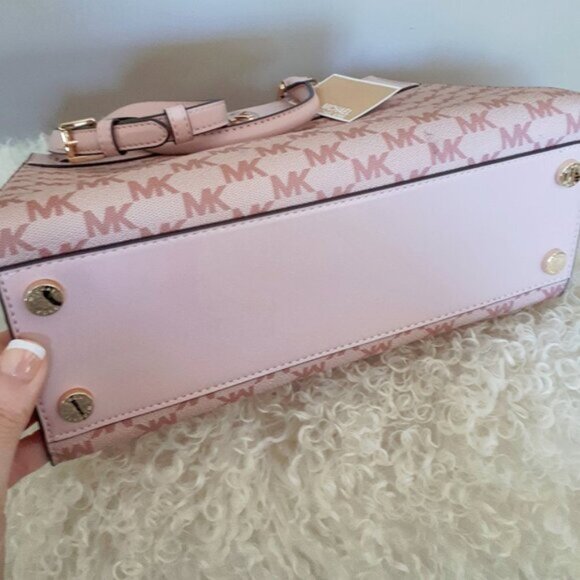 NWT MICHAEL Michael Kors Reagan blossom pink medium satchel - Picture 6 of 8